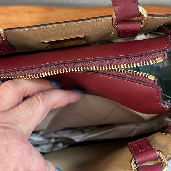 Michael Kors Reed Small Belted Satchel in Dark Cherry - Picture 5 of 7